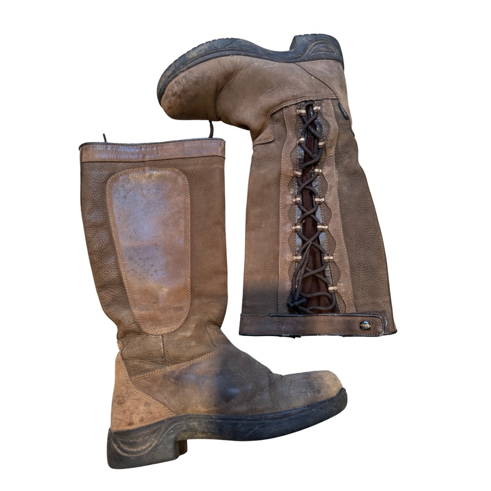Dublin River Boots Womens 7 Brown Leather Waterproof Tall Country Equestrian